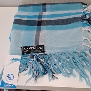Venera Light Blue Striped Scarf